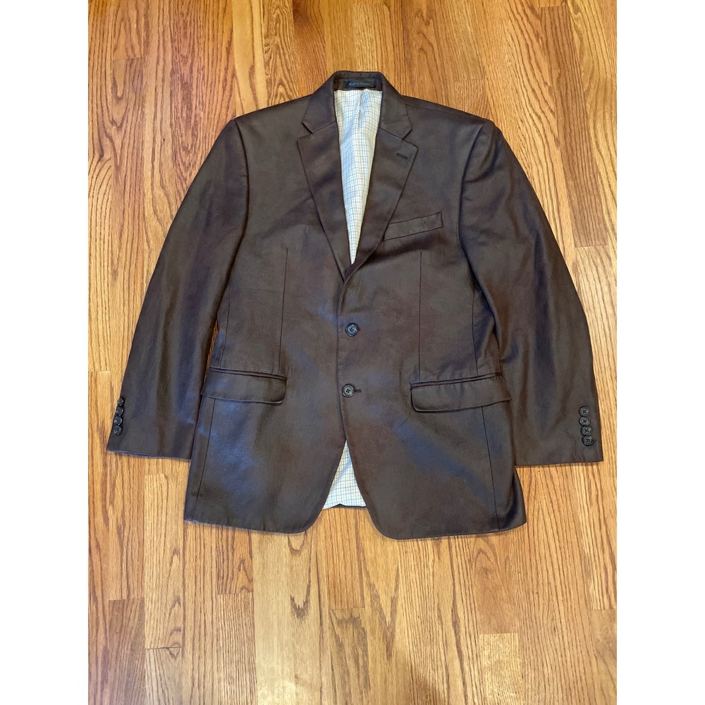 Lauren Ralph Lauren‎ Mens Blazer 38R Brown Vegan Suede Two Button Sport Coat